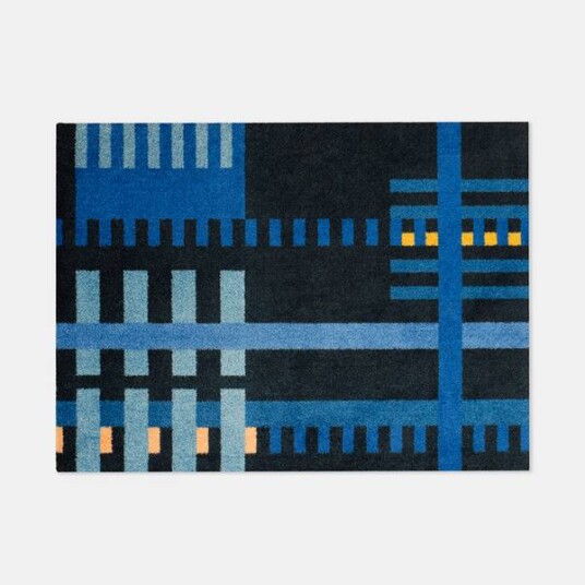 Heymat Loom Bauhaus dørmatte blå 60x85 cm