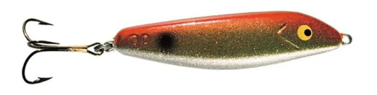 Vicke wobbler, 40 gram - sølvglitter/rød/gull