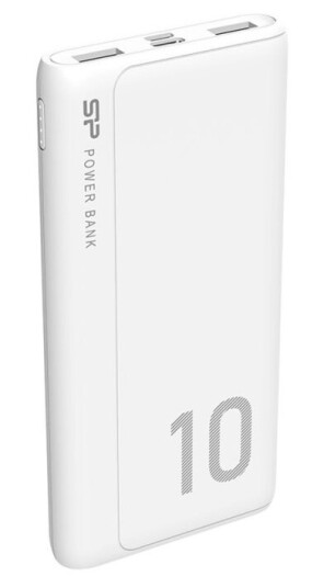 Silicon Power Gp15 - Strømbank - 10000 Mah - 2.1 A - 2 Utgangskontakter (2 X Usb) - Hvit