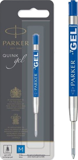 Parker Gel Pen Refill  Medium Tip 0.7mm  Blå QUINK Ink  1 Count