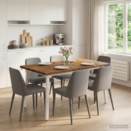 vidaXL 140 x 70 x 75 cm Solid akasietre Naturlig og Hvit Rektangulær
