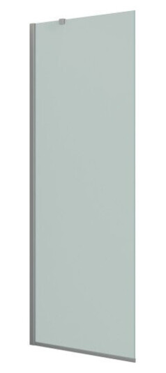 Dansani Match dusjvegg, modell D+stabiliseringsarm, 77 cm, frostet glass, satin profil