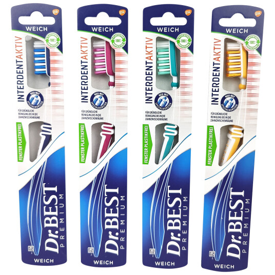 Dr. Best myke tannbørste Interdent Active Soft bust Dr. Best myke tannbørste Interdent Active Soft bust