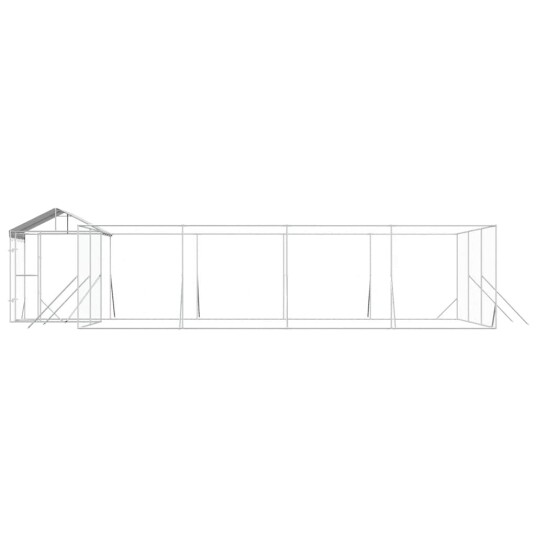 Vidaxl Utendørs Hundekennel Sølv 10X6X2.5 M Galvanisert Stål
