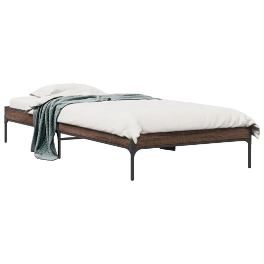  Sengeramme brun eik 90x200 cm konstruert tre og metall 8721012985612