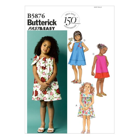 Butterick 5876- Kjole til barn CCE (3-4-5-6)