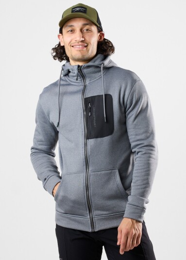 Swedemount Trondheim Stretch Full Zip Hood Charcoal Melange M Hoodies