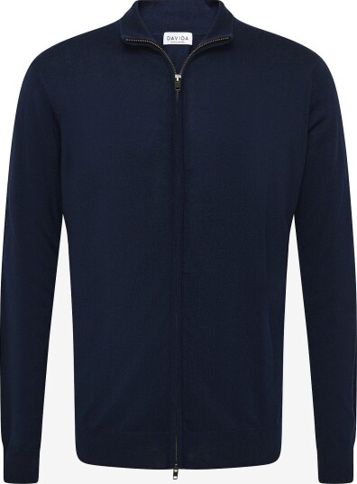 Davida Cashmere Man Fine Knit Full Zip   NAVY   S
