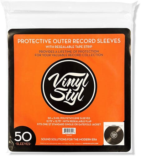 Vinyl Styl 12 Tommer LPomslag  Resealable Flap  50Stk