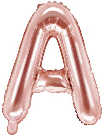 Bokstaven A Rosegullfarget 35 cm Liten Folieballong