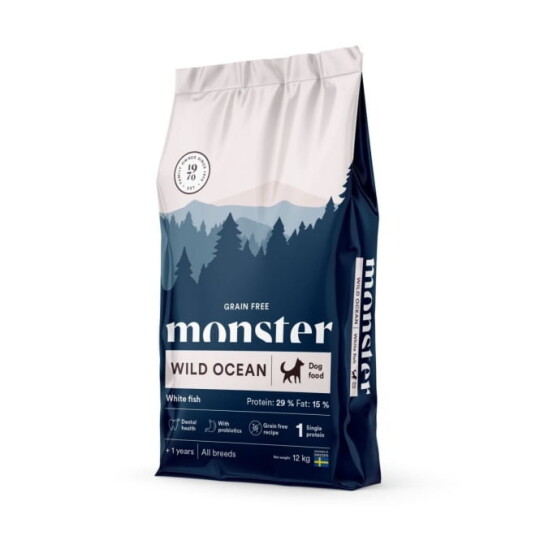 Monster Dog Grain Free Wild Ocean 2 kg - Tørrfôr til hund med fisk og grønnsaker