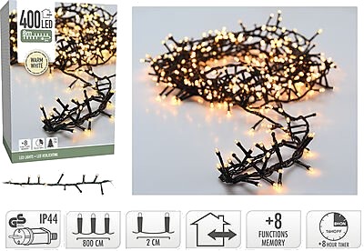 Ki Lysslynge micro cluster 400ledlys varmhvit 8m