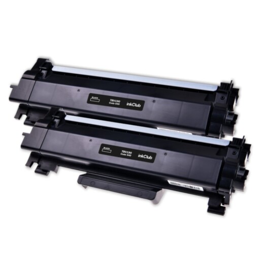 inkClub TBV190-2 Svart toner, 3.000 sider, høy kapasitet, 2-pack