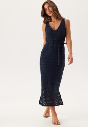 VILA Viamalina V-neck S/L MIDI DRES Navy Blazer M VILA Viamalina V-neck S/L MIDI DRES Navy Blazer M
