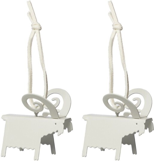 Ernst juleanheng Bukk 2 pk Hvit 7 cm Ernst juleanheng Bukk 2 pk Hvit 7 cm