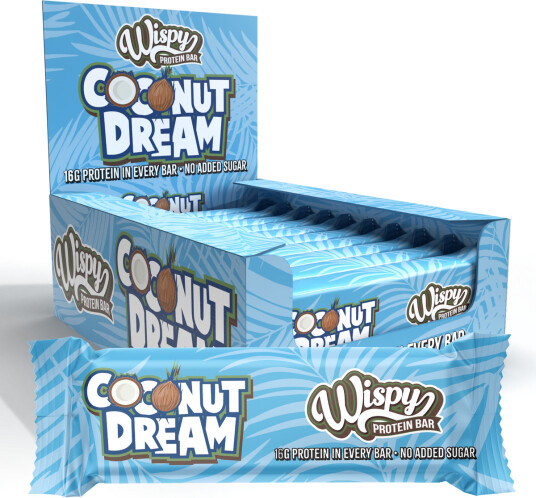 Wispy Protein Bar 55g x 10stk Coconut dream Wispy Protein Bar 55g x 10stk Coconut dream