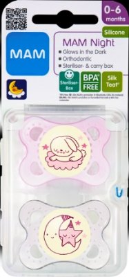 Mam Night Silk Teat Pink 0 6 mnd