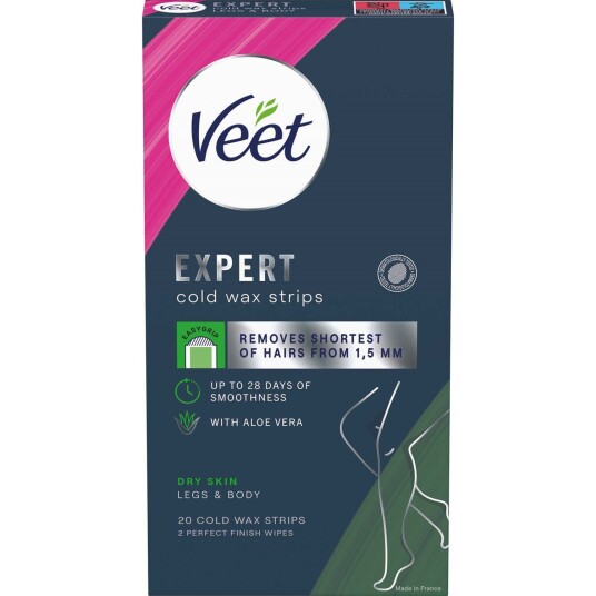Veet Expert Cold Wax Strips Dry Skin 20stk Veet Expert Cold Wax Strips Dry Skin 20stk