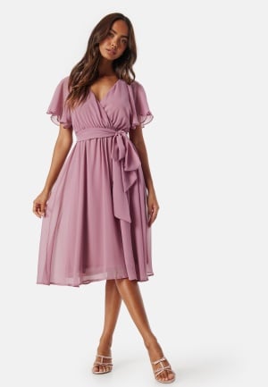 Goddiva Flutter Chiffon Midi Dress Lavender XXS (UK6) Goddiva Flutter Chiffon Midi Dress Lavender XXS (UK6)