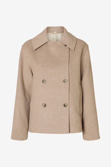 Selected Femme Jakke slfAlma Wool Blend Grå