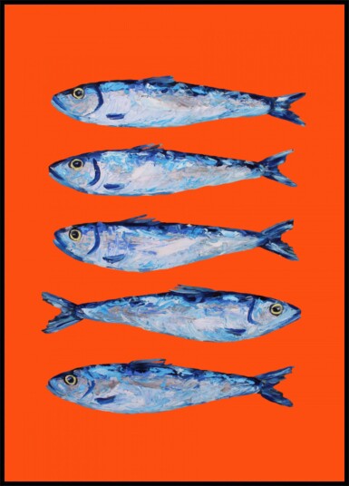 Sardines On Orange Plakat / 70x100