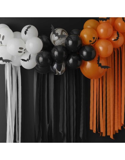 Ballongbuesett med Spøkelse Gresskar og Flaggermus Fright Night