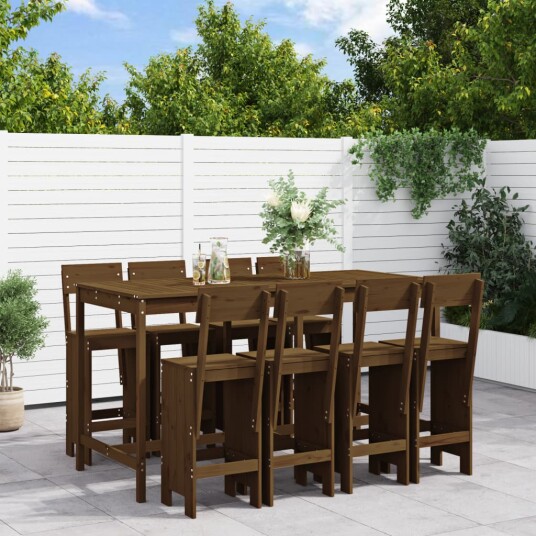 Hagebarsett 9 deler honningbrun heltre furu 3157820