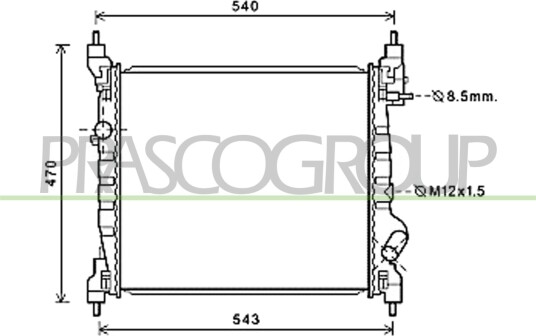 PRASCO DW340R003 Radiator motorkjøling
