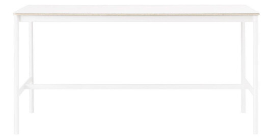 Muuto Base High barbord white laminate, hvitt stativ, plywoodkant, b 85 l 190 h 95