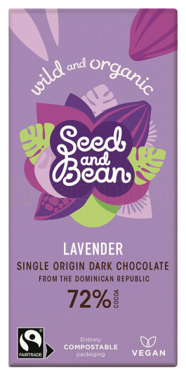Seed & Bean Mørk Sjokolade 72% M. Lavendel Ø 85g