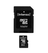Intenso Class 10 - Flashminnekort (microSDHC til SD-adapter inkludert) - 8 GB - Class 10 - microSDHC