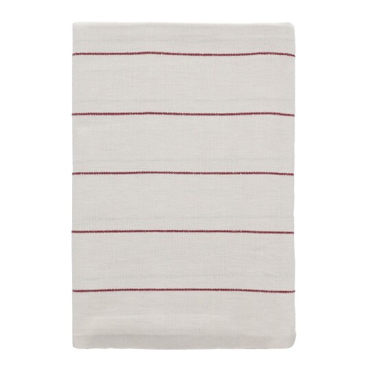 Södahl Line duk 140x220 cm offwhite/red
