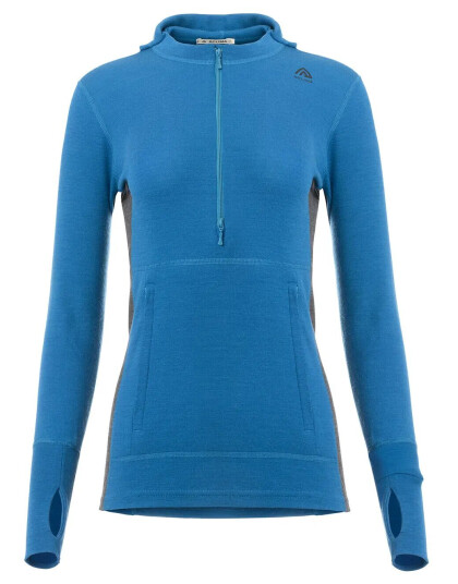 Aclima Warmwool Hoodsweater W/zip W's Corsair / Marengo L Aclima Warmwool Hoodsweater W/zip W's Corsair / Marengo L