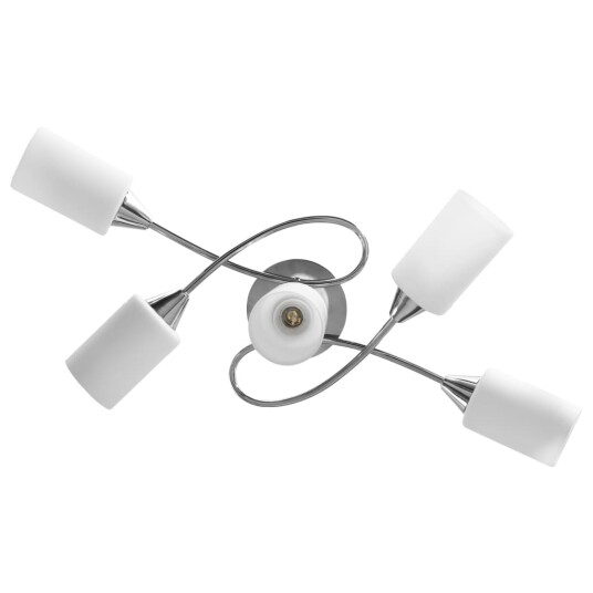 vidaXL Taklampe keramikkskjermer for 5 E14 lyspærer hvit kjegle