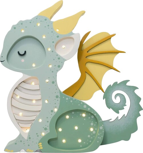 Little Lights Little Lights Dragon Lamp | Hunter Green Green 23X5X5X32CM Little Lights Little Lights Dragon Lamp | Hunter Green Green 23X5X5X32CM