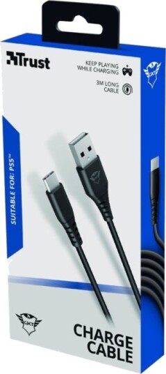 Trust Gxt 226 Usb-Kabel Usb Hann Til Usb-C Hann Usb 2.0 5 V 3 A 3 M For Sony Playstation 5