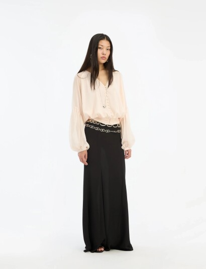 ROTATE Birger Christensen Maxi Mermaid Skirt Black 40