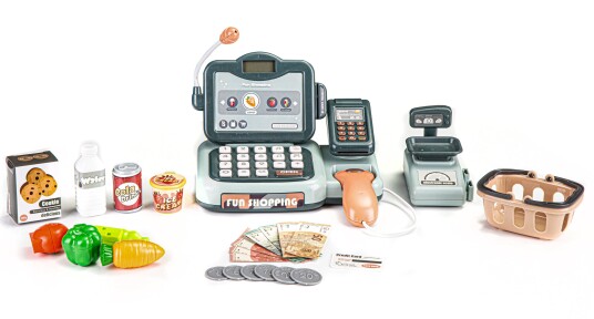 Kasseapparat produkter skanner kalkulator lyder Kasseapparat produkter skanner kalkulator lyder