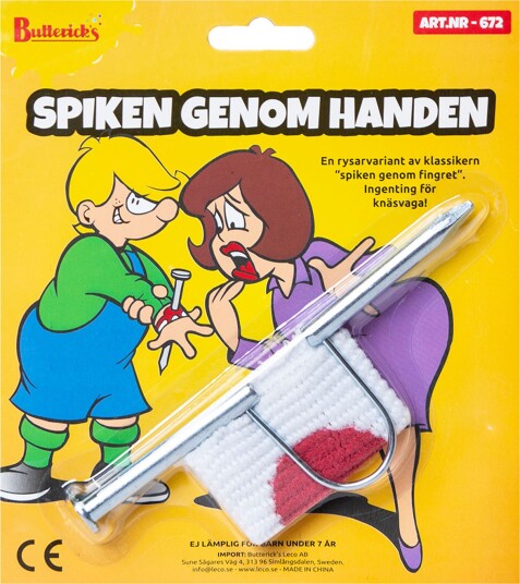Butterick's Ab Butterick's Spik Gjennom Hånden Spøkegjenstand 672