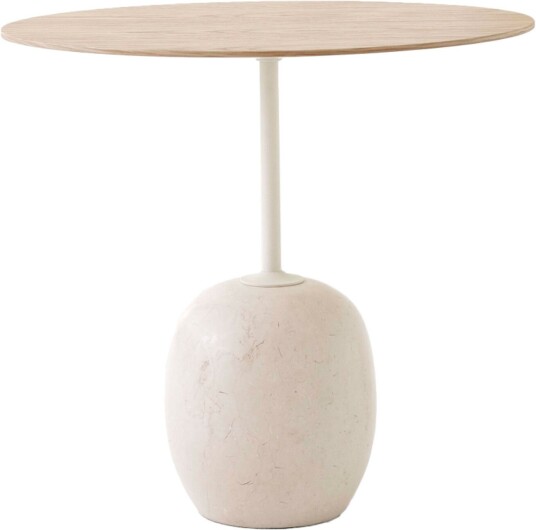 &Tradition &tradition; - Lato Table Ln9 Oval 40x50 Cm Oak/light Sidebord Luca Nichetto Beige Mdf/metall/tre