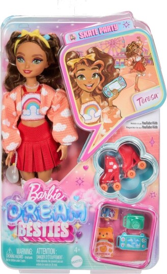 Barbie Dream Besties Teresa Dukke Rulleskøyter Brunt Hår 4+ år