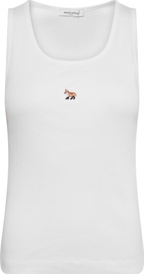 Maison Kitsune Baby Fox Ribbed Tank Top White L