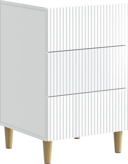 Nattbordskap med skuff Hvit 43 x 41 x 66,5 cm Konstruert tre