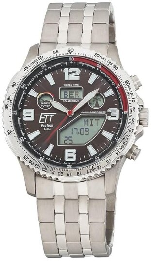 ETT Eco Tech Time Herreklokke EGT 11720 22M Funk Brun/Titan Ø45 mm