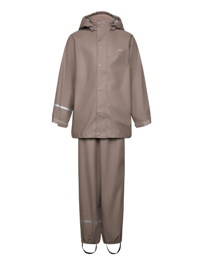 CeLaVi Basic Rainwear Set Solid Pu Brown 80
