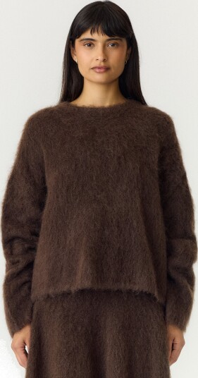 Y.A.S Tilde Long Sleeve Mohair Blend Pullover Brun L