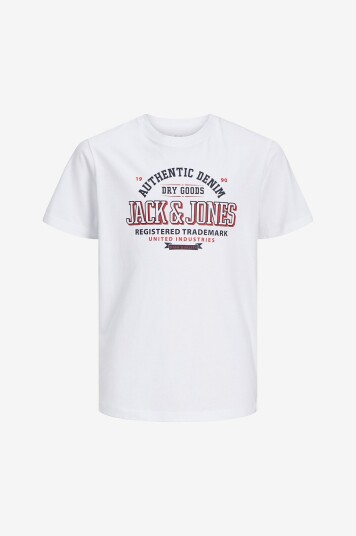 Jack & Jones Junior T skjorte jjeLogo Tee SS Oneck Hvit