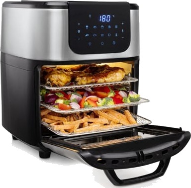 Nova Airfryer Oven Deluxe Airfryer Svart Rustfritt Stål Nova Airfryer Oven Deluxe Airfryer Svart Rustfritt Stål