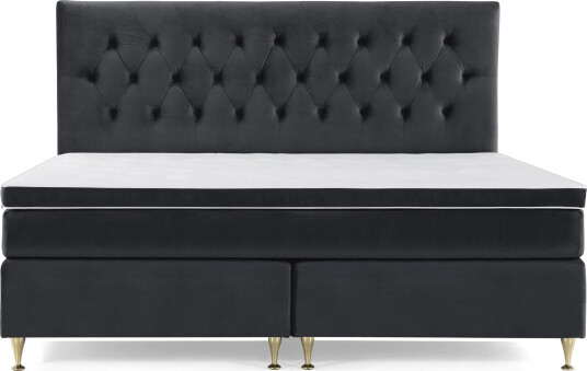 Royal Velvet Kontinentalseng 210x210 cm Svart Fløyel/Lave Gullben