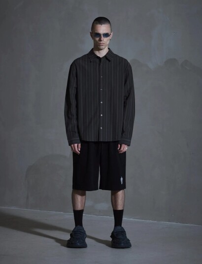 HAN Kjøbenhavn Washed Stripe Long Sleeve Shirt Brown 50 HAN Kjøbenhavn Washed Stripe Long Sleeve Shirt Brown 50